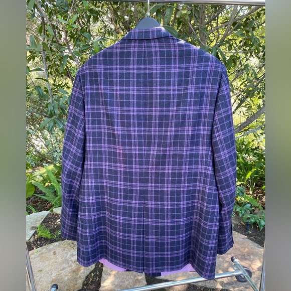 Maus & Hoffman plaid blazer sport coat blue - Picture 2 of 2